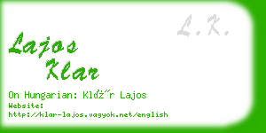 lajos klar business card